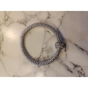 Vintage Silver Tone Rhinestone Studded Bracelet